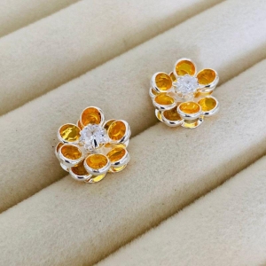 BRINCO PEQUENO EM PRATA - LARANJA - BP122552