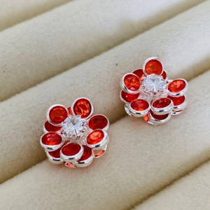 BRINCO PEQUENO EM PRATA - VERMELHO - BP122552