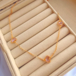 COLAR EM OURO - ROSA - CL072611