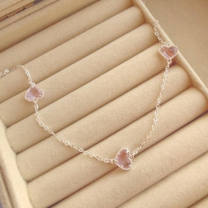 COLAR EM PRATA - ROSA - CL072612