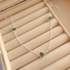 COLAR EM PRATA - VERDE - CL072612