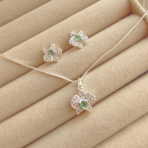 CONJUNTO G EM PRATA - VERDE - CJ072622