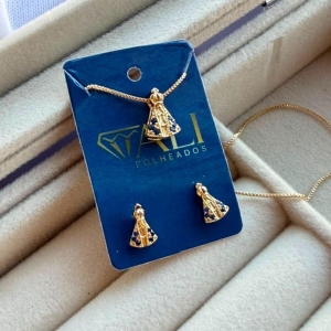 CONJUNTO SEMIJOIA EM OURO - CJ506039