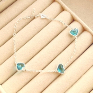 PULSEIRA FEM EM PRATA - AZUL - PF072624