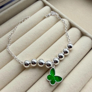 PULSEIRA FEM EM PRATA - VERDE - PF072644