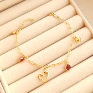 PULSEIRA FEM EM PRATA - VERMELHO - PF072604
