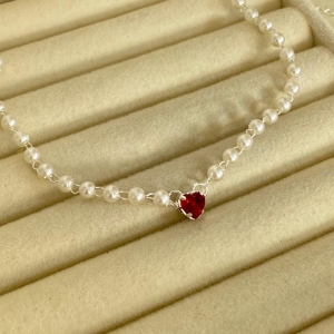 COLAR EM PRATA - VERMELHO - CL062603