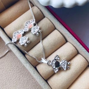 CONJUNTO EM PRATA - CRISTAL - CJ102554