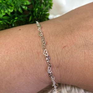 PULSEIRA CORAÇÃO INFANTIL EM PRATA - PT092528