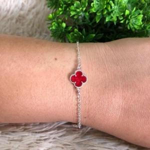 PULSEIRA FEMININA EM PRATA TREVO - PF042501
