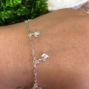 PULSEIRA INFANTIL TARTATUGA EM PRATA - PT092525