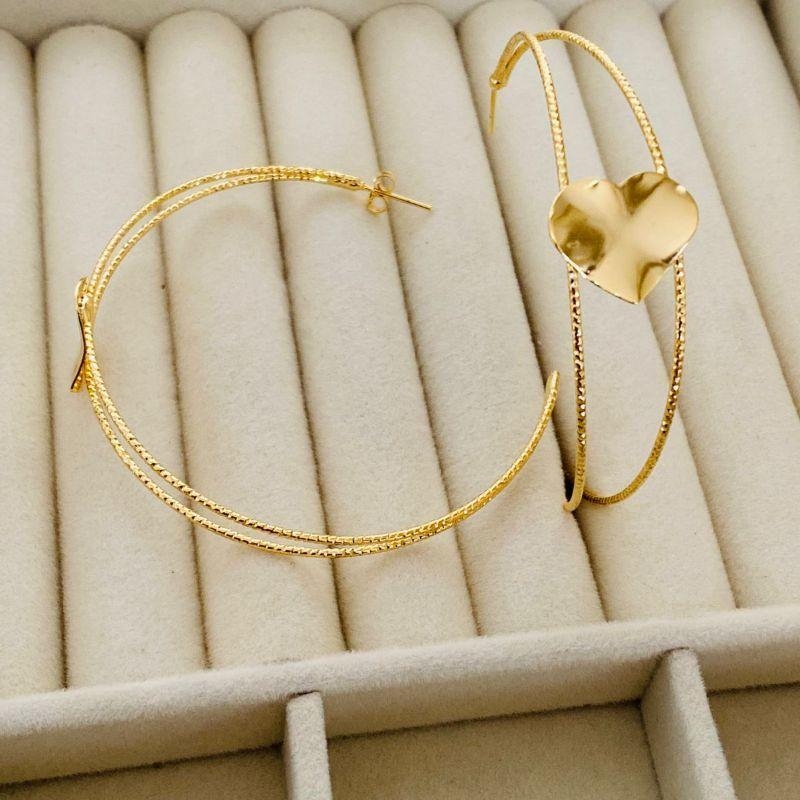 ARGOLA GRANDE EM OURO - AG122512