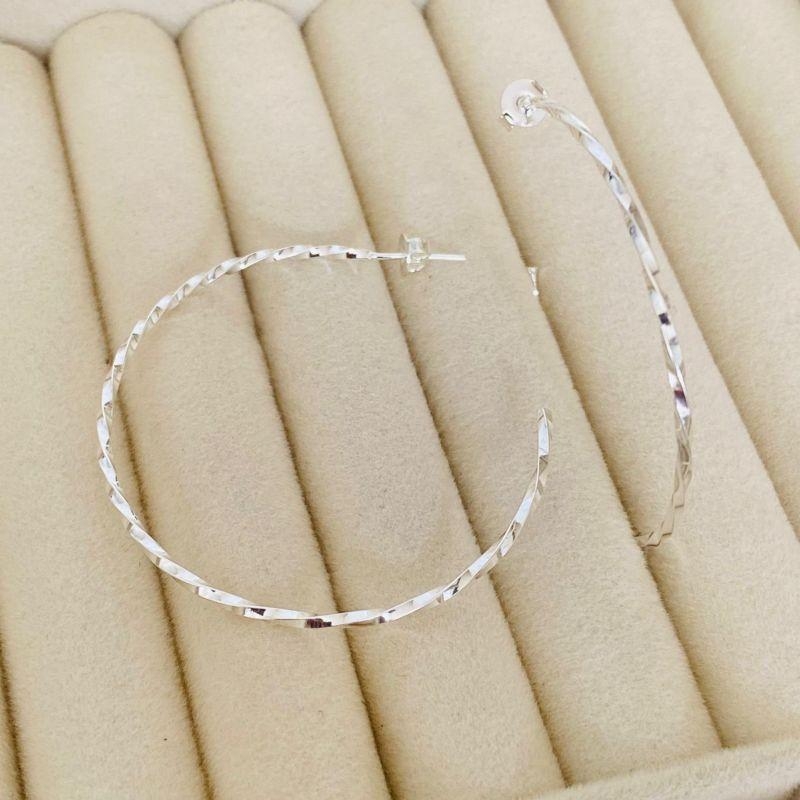ARGOLA GRANDE EM PRATA - AG122503