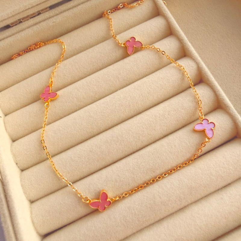 COLAR EM OURO - ROSA - CL072615