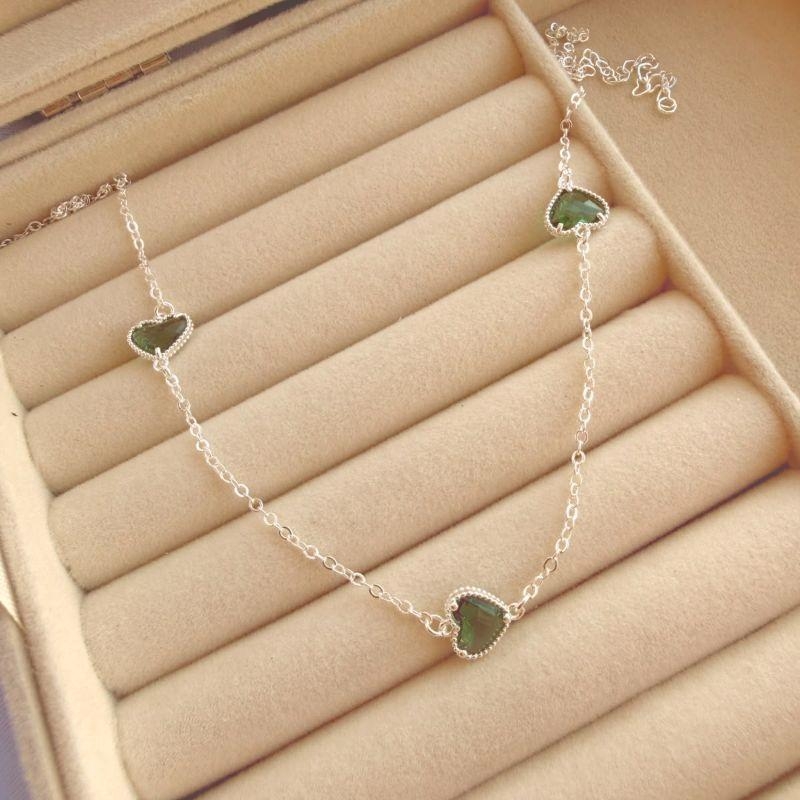 COLAR EM PRATA - VERDE - CL072612