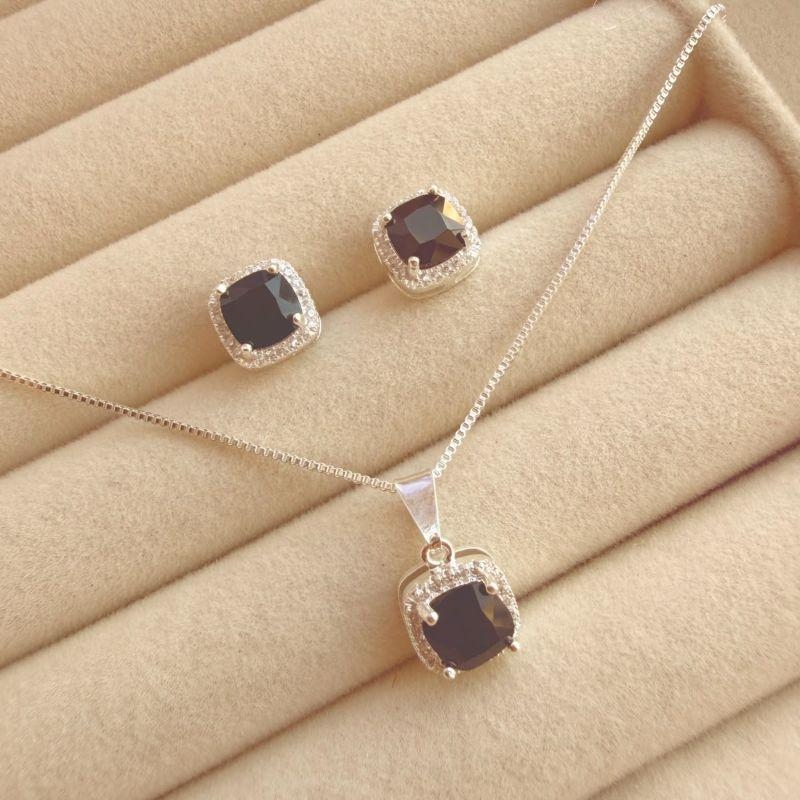 CONJUNTO G EM PRATA - PRETO - CJ072628