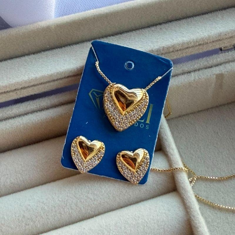 CONJUNTO SEMIJOIA EM OURO - CJ506030
