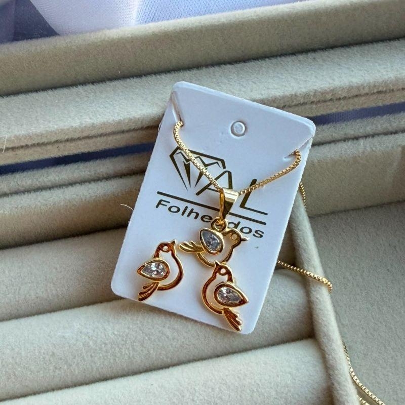 CONJUNTO SEMIJOIA EM OURO - CJ506031