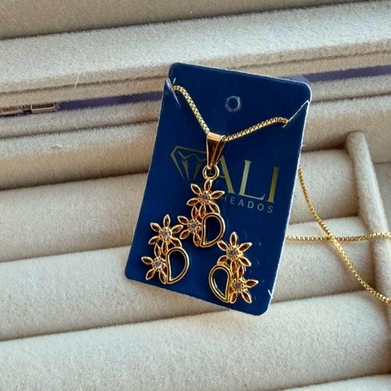 CONJUNTO SEMIJOIA EM OURO - CJ506034