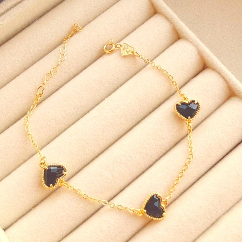 PULSEIRA FEM EM OURO - PRETO - PF072623