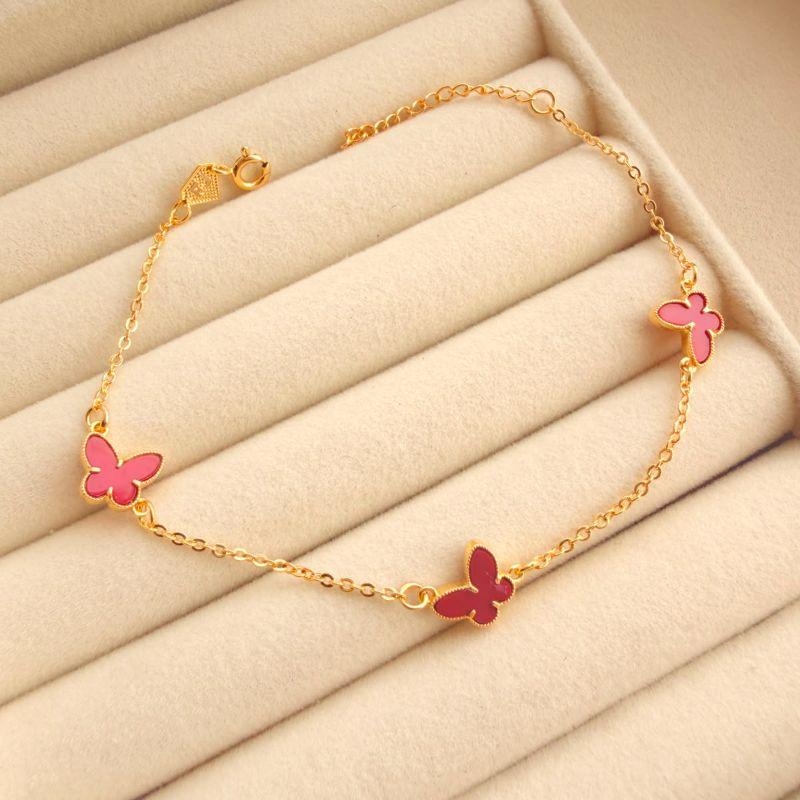 PULSEIRA FEM EM OURO - VERMELHO - PF072629