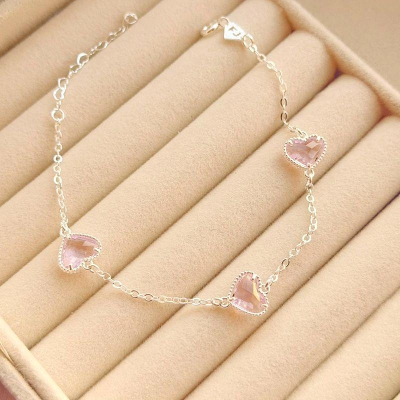 PULSEIRA FEM EM PRATA - ROSA - PF072624