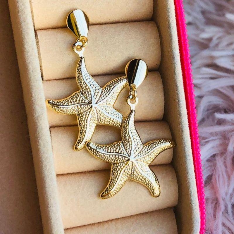 BRINCO GRANDE ESTRELA EM OURO - BG092502