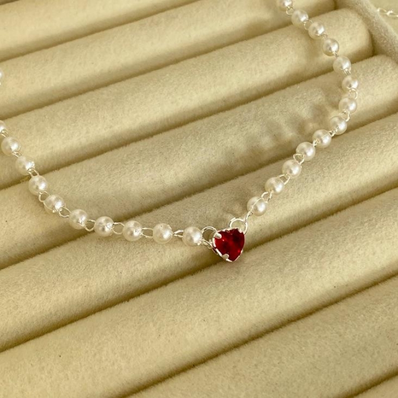 COLAR EM PRATA - VERMELHO - CL062603