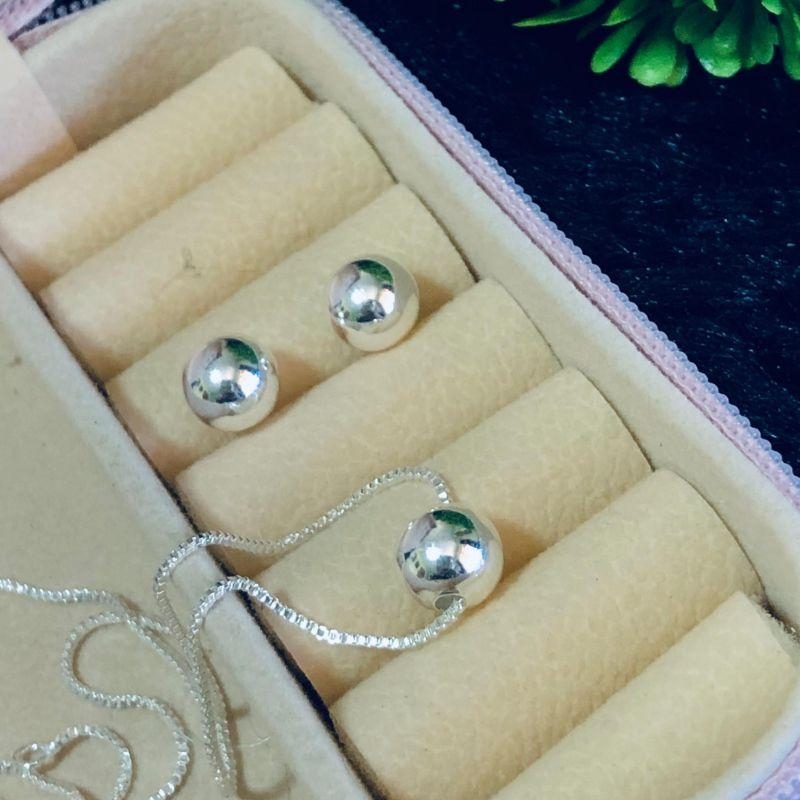 CONJUNTO BOLA EM PRATA - CJ042602