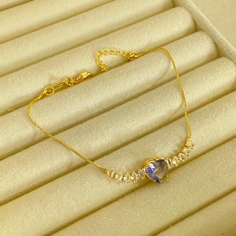 PULSEIRA FEM EM OURO - LILAS - PF062601