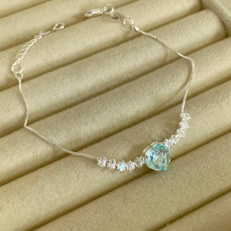 PULSEIRA FEM EM PRATA - VERDE CLARO - PF062602