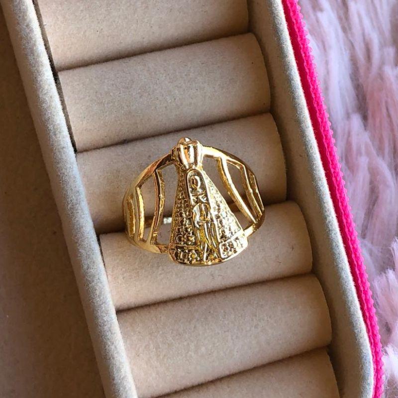 ANEL EM OURO NOSSA SENHORA APARECIDA Nº 22 - AN092504
