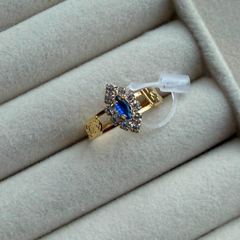 ANEL SEMIJOIA OURO - 18/ AZUL - AN5260171