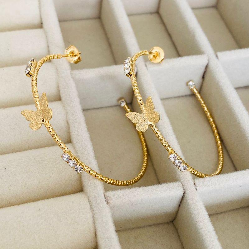 ARGOLA GRANDE EM OURO - AG022605