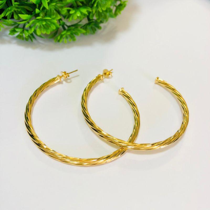 ARGOLA GRANDE EM OURO - AG102507
