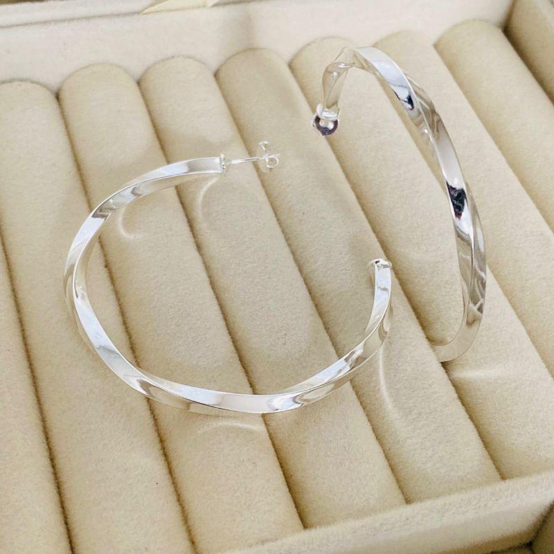 ARGOLA GRANDE EM PRATA - AG122507