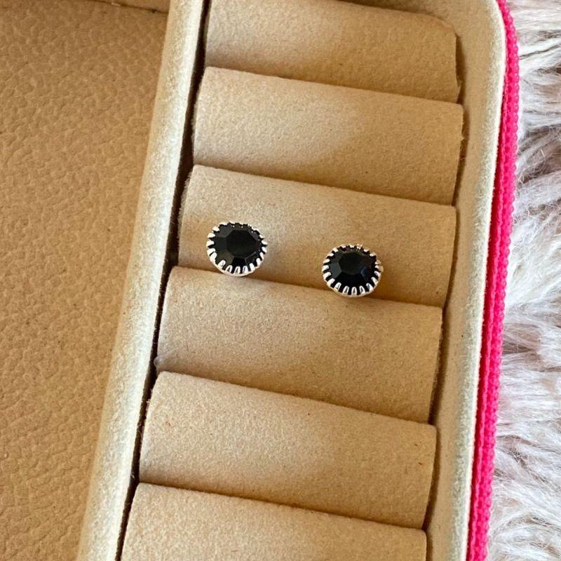 BRINCO PEQ EM PRATA - PRETO - BP082566
