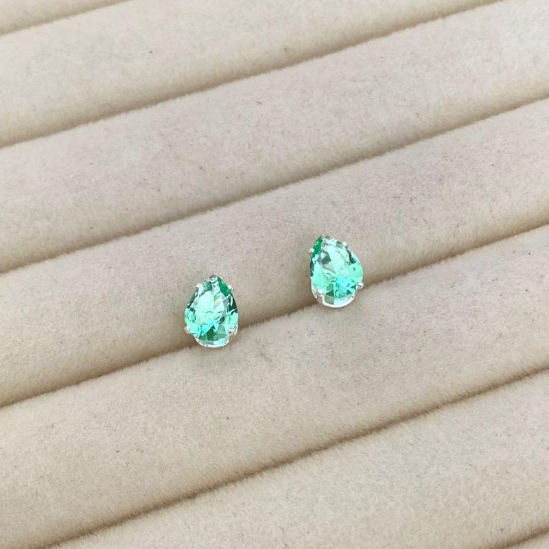 BRINCO PEQ EM PRATA - VERDE CLARO - BP062662