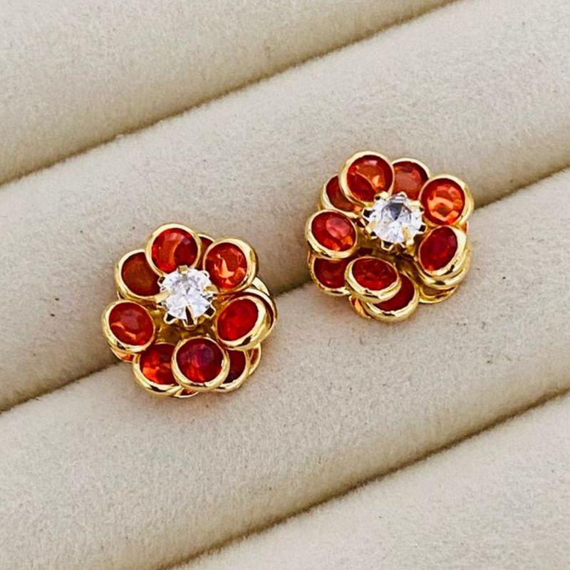 BRINCO PEQUENO EM OURO - VERMELHO - BP122586
