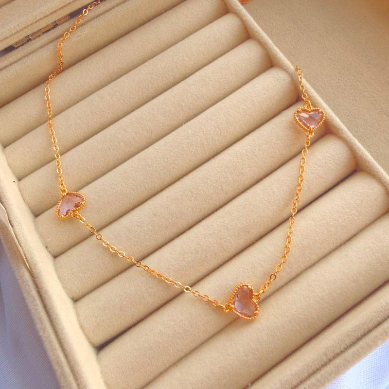 COLAR EM OURO - ROSA - CL072611