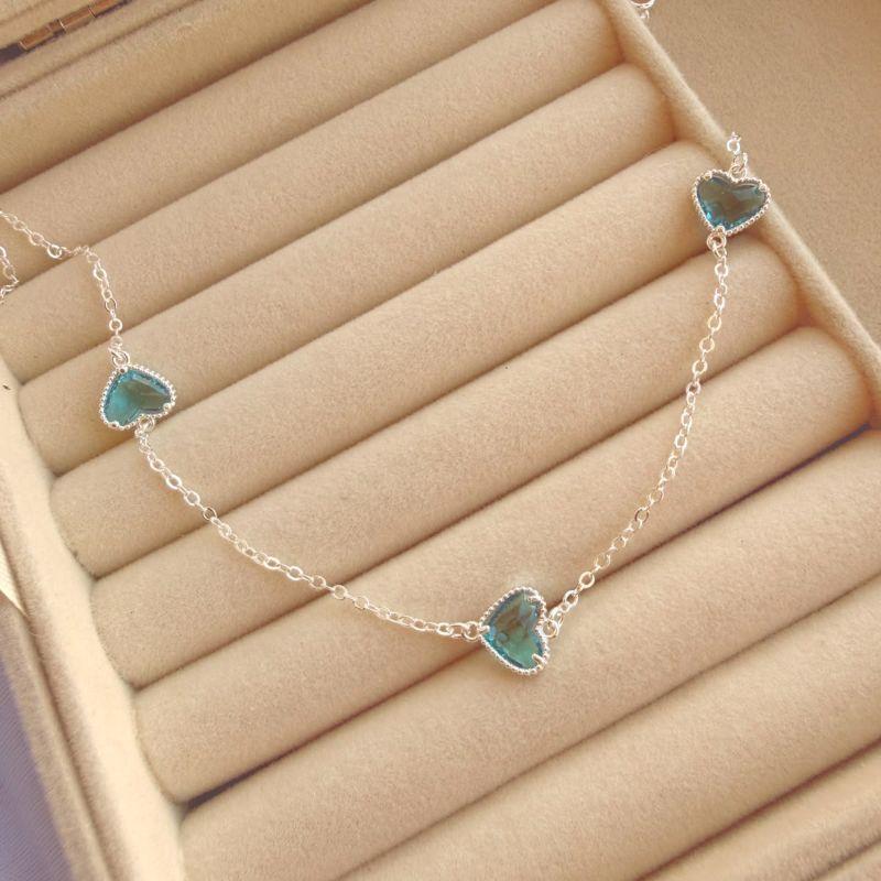 COLAR EM PRATA - AZUL - CL072612