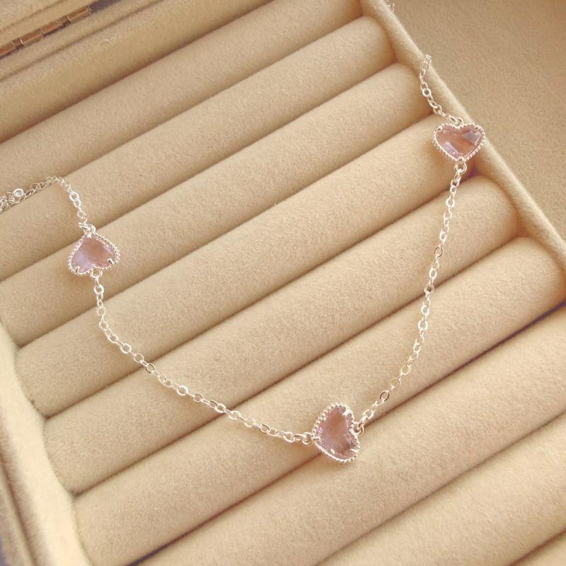 COLAR EM PRATA - ROSA - CL072612