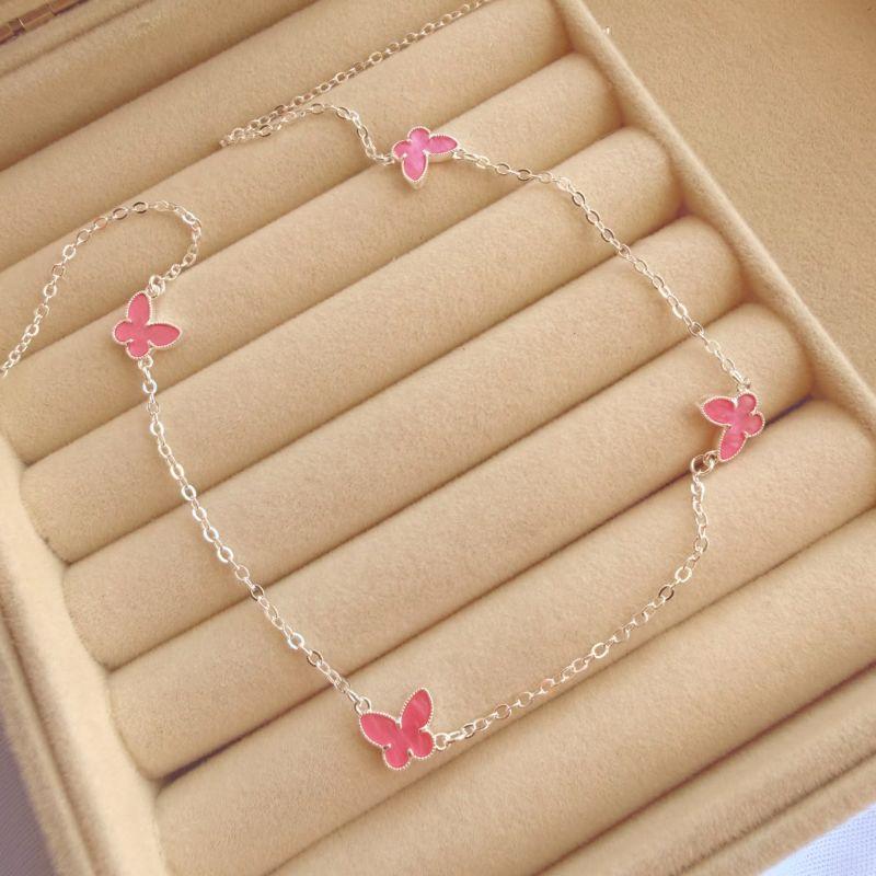 COLAR EM PRATA - ROSA - CL072616