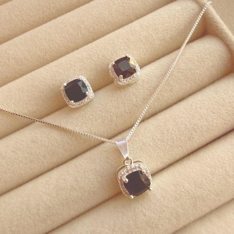 CONJUNTO G EM PRATA - PRETO - CJ072628