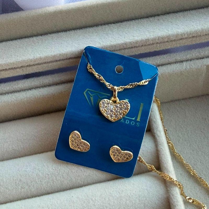 CONJUNTO SEMIJOIA EM OURO - CJ506032