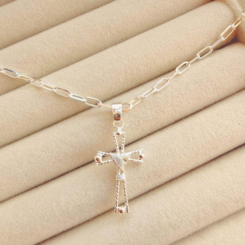CORRENTE MAS C/ PING EM PRATA - CP072628