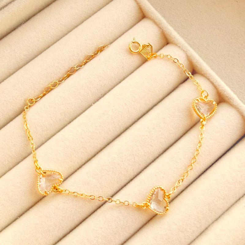 PULSEIRA FEM EM OURO - CRISTAL - PF072623