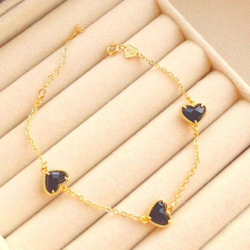 PULSEIRA FEM EM OURO - PRETO - PF072623
