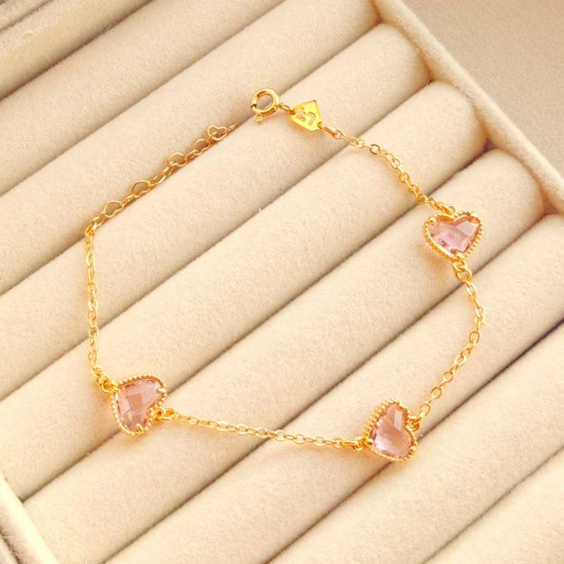 PULSEIRA FEM EM OURO - ROSA - PF072623