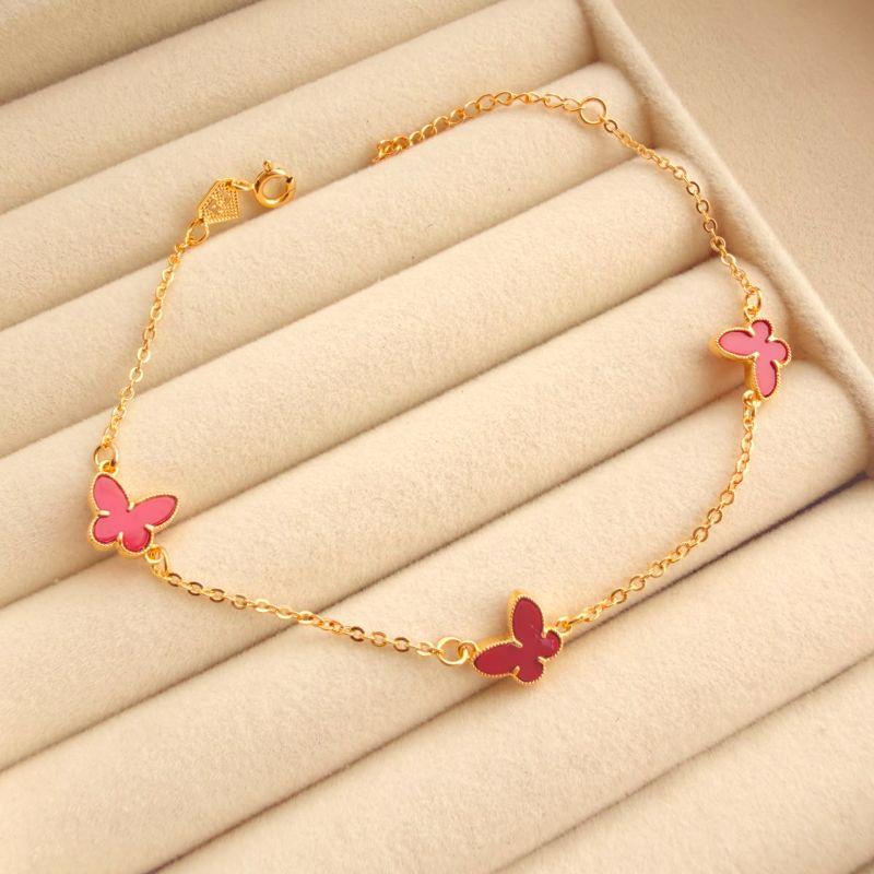 PULSEIRA FEM EM OURO - VERMELHO - PF072629